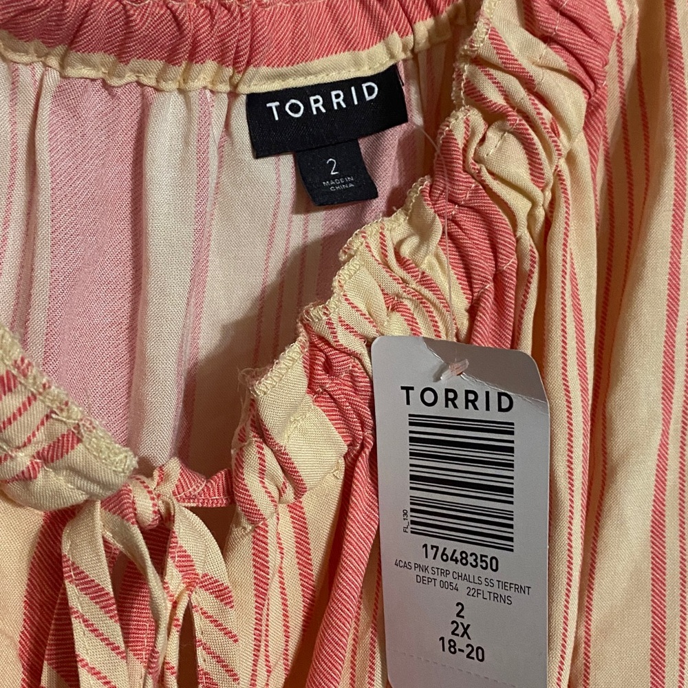 Torrid Pink and Cream Striped Dresses - Picture 2 of 4